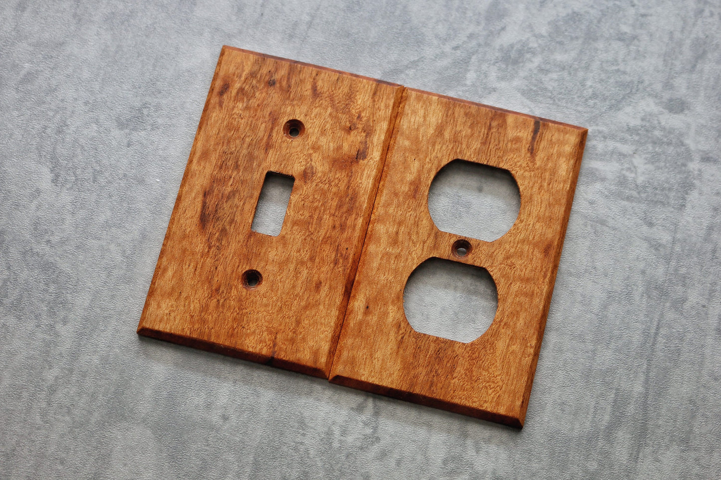 Tigerwood Light Switch Cover, Wood Outlet Cover, Light Switchplate, Wallplate, 1 Gang Toggle, Front side