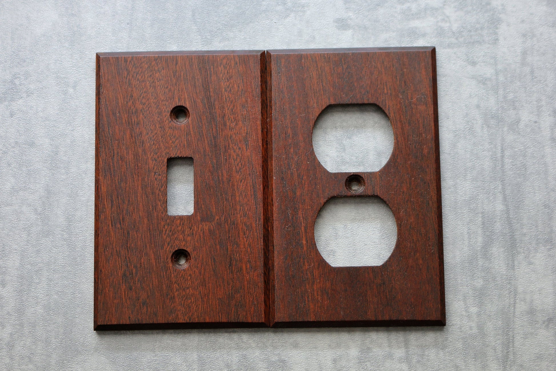 Ironwood Light Switch Cover, Wood  Outlet Cover, Light Switchplate, Wallplate, Top View