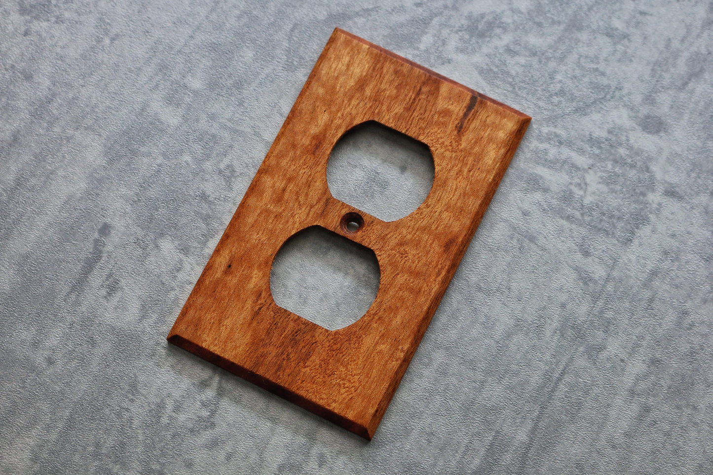 Tigerwood Light Switch Cover, Wood  Outlet Cover, Light Switchplate, Wallplate, 1 Gang Duplex, Front side