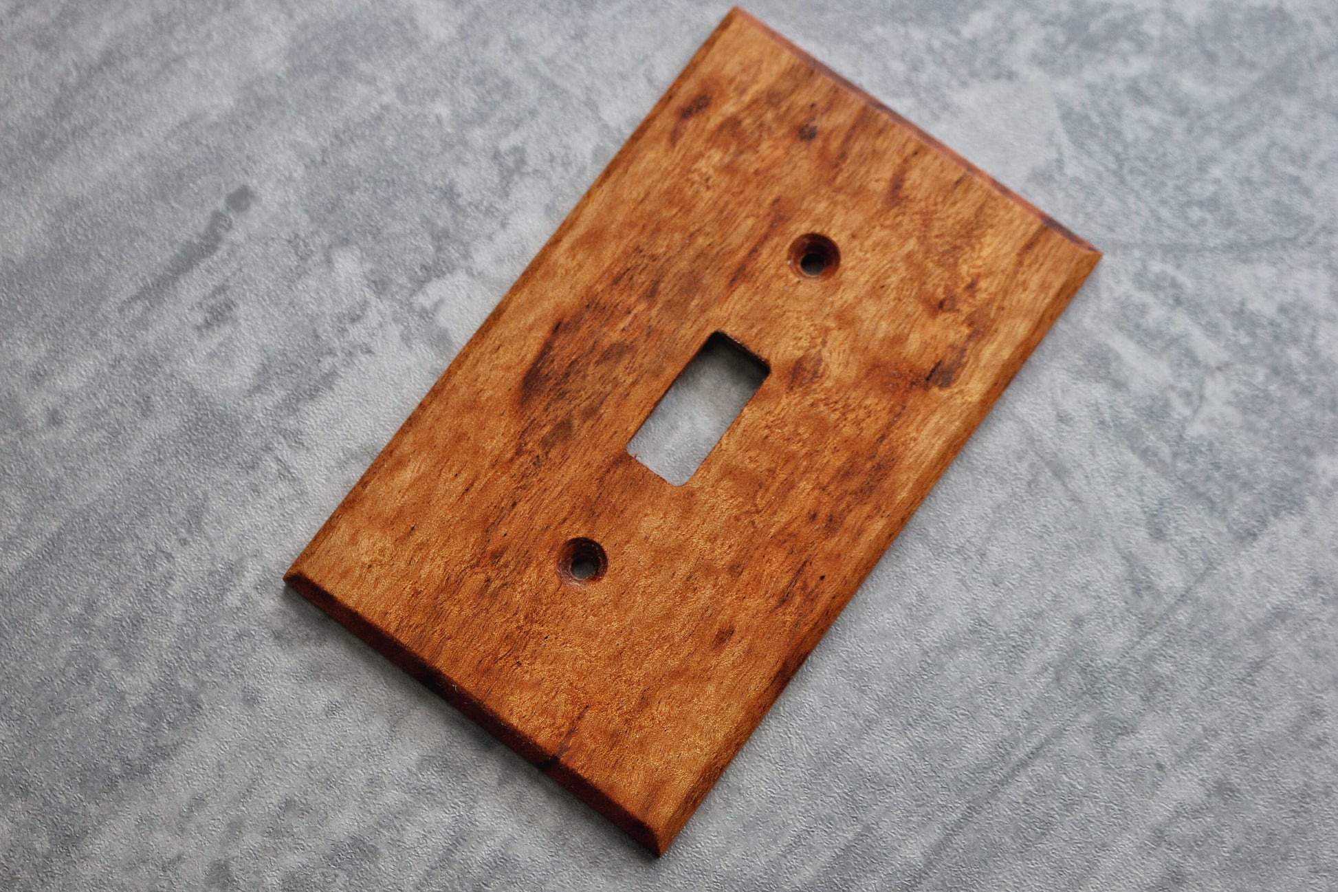 Tigerwood Light Switch Cover, Wood  Outlet Cover, Light Switchplate, Wallplate, 1 Gang Toggle, Front side