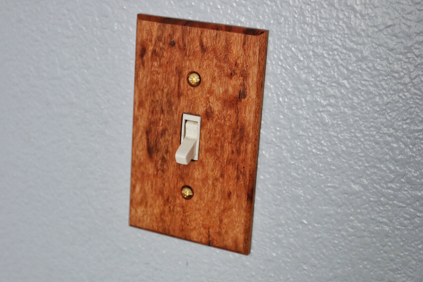 Tigerwood Light Switch Cover, Wood  Outlet Cover, Light Switchplate, Wallplate, Top View