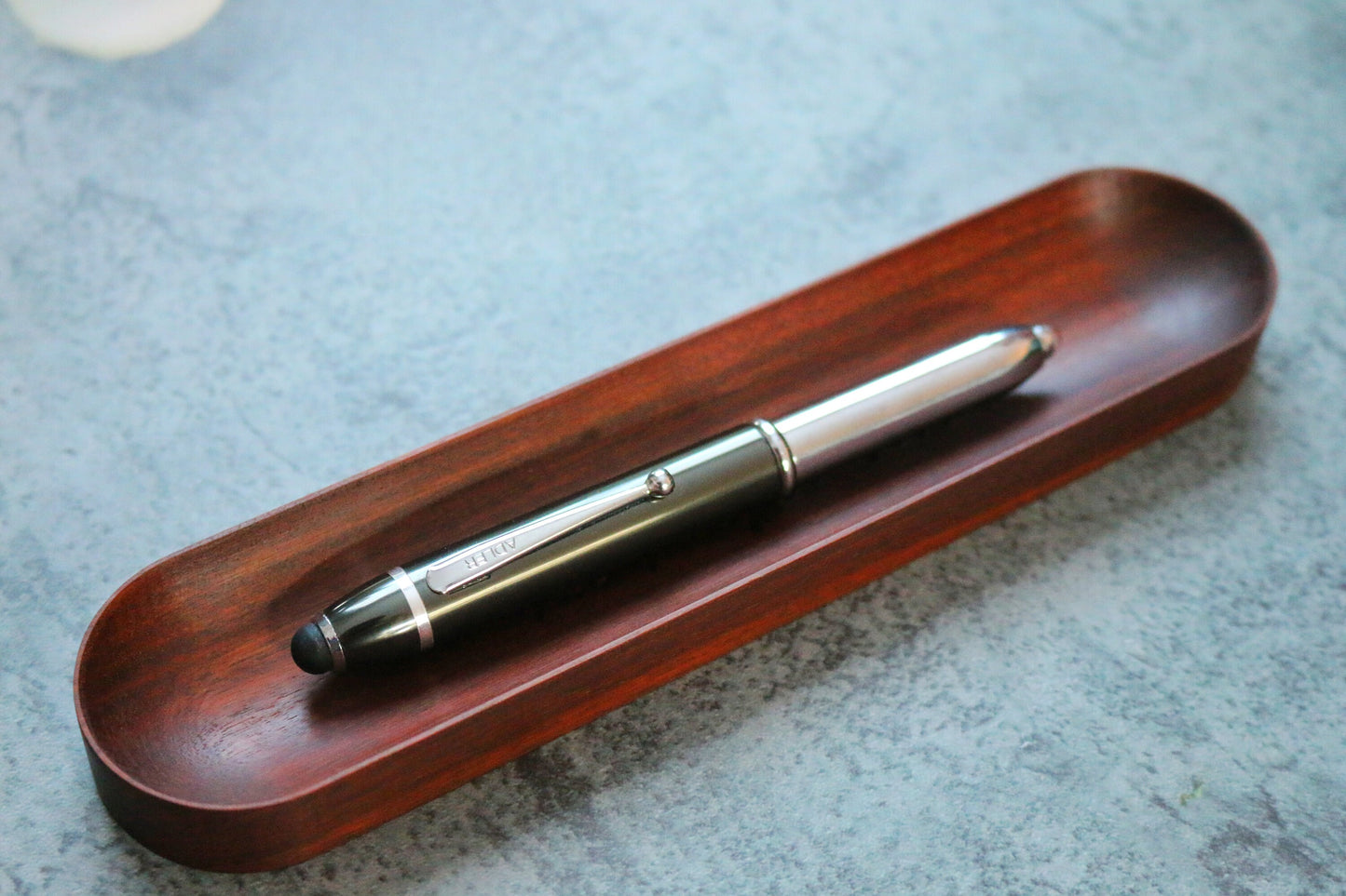 Iron Wood Pen Holder - Personalized Pen Rest For Desk - Pen Tray - Pencil Tray - Desk Organizer - Office Decor - Fathers Day Gift