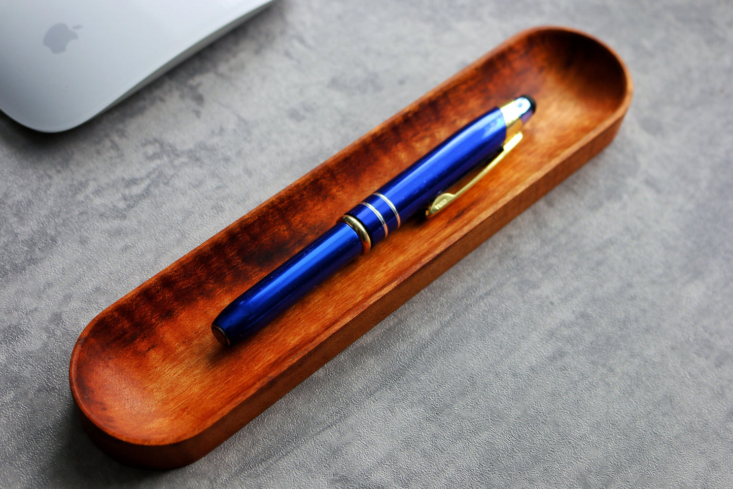 Tiger Wood Pen Holder - Personalized Pen Holder For Desk - Pen Tray - Pencil Tray - Desk Organizer - Office Decor - Fathers Day Gift