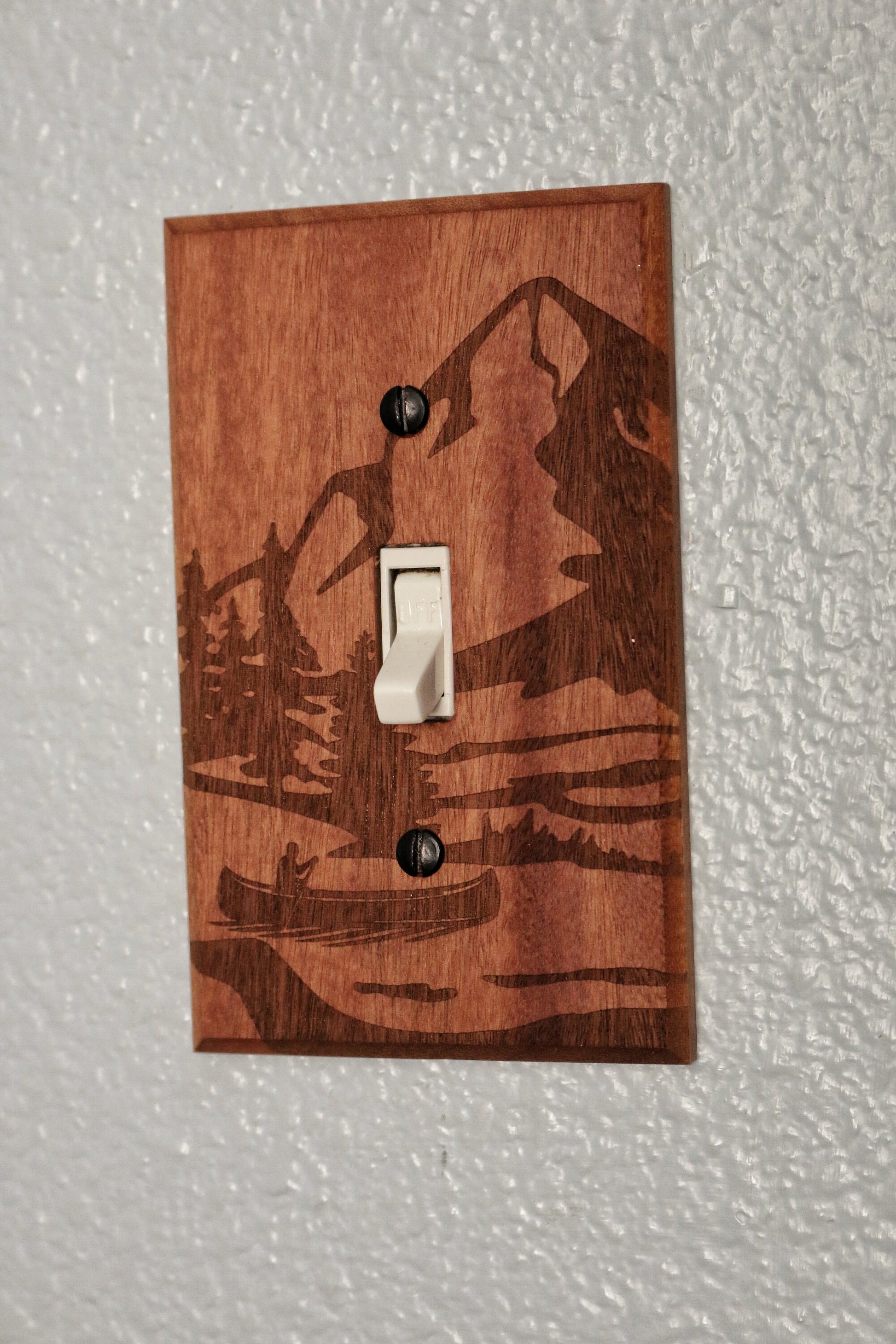 Wood Switch Plate Cover, Engraved Light Switch Cover, Wood Light Switch Cover, Outdoors, Outlet Cover, Wood Outlet Cover, Wall Switch,