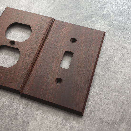 Ironwood Light Switch Cover, Wood  Outlet Cover, Light Switch plate, Wallplate, Surround View 